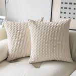 Striped Patterned Corduroy Pillow Case