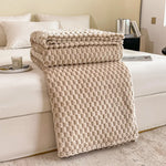 Fleece Jacquard Bubble throw Blanket