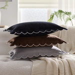 Scalloped Edge Velvet Pillow Cover