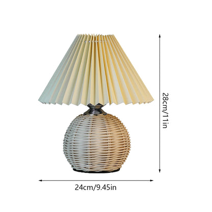 Pleated Rattan Table Lamp