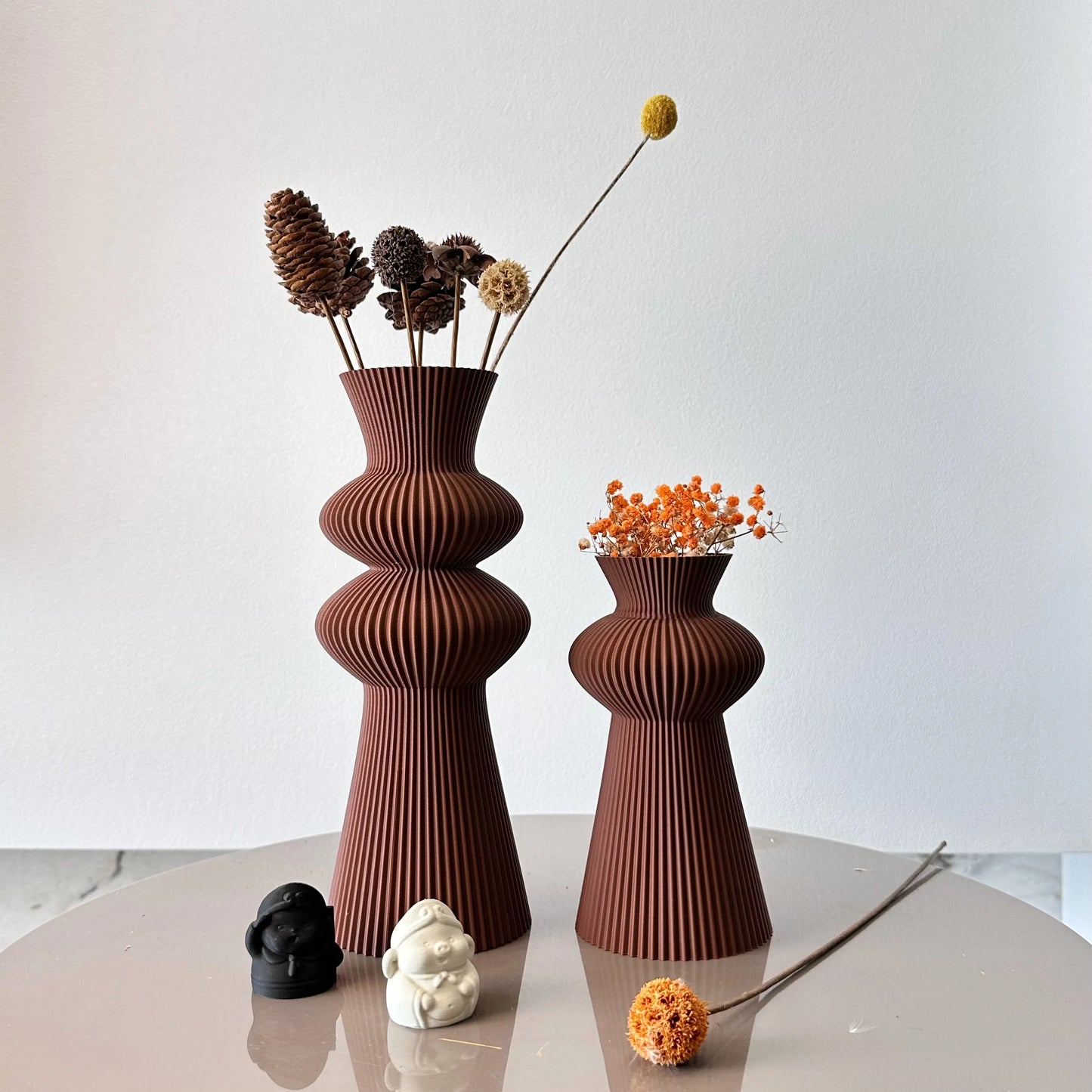 2-Piece Bohemian Stripe Patterned Vase