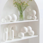 Nordic White Ceramic Bubble Flower Vases