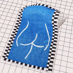 Blue Checkerboard Body Bath Mat