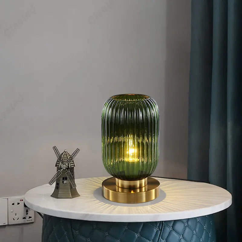 Nordic Style Gray Glass Table Lamp