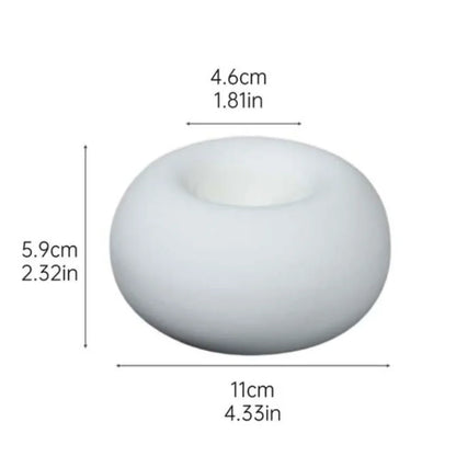 Round Stone Shaped Ceramic Candle Holder