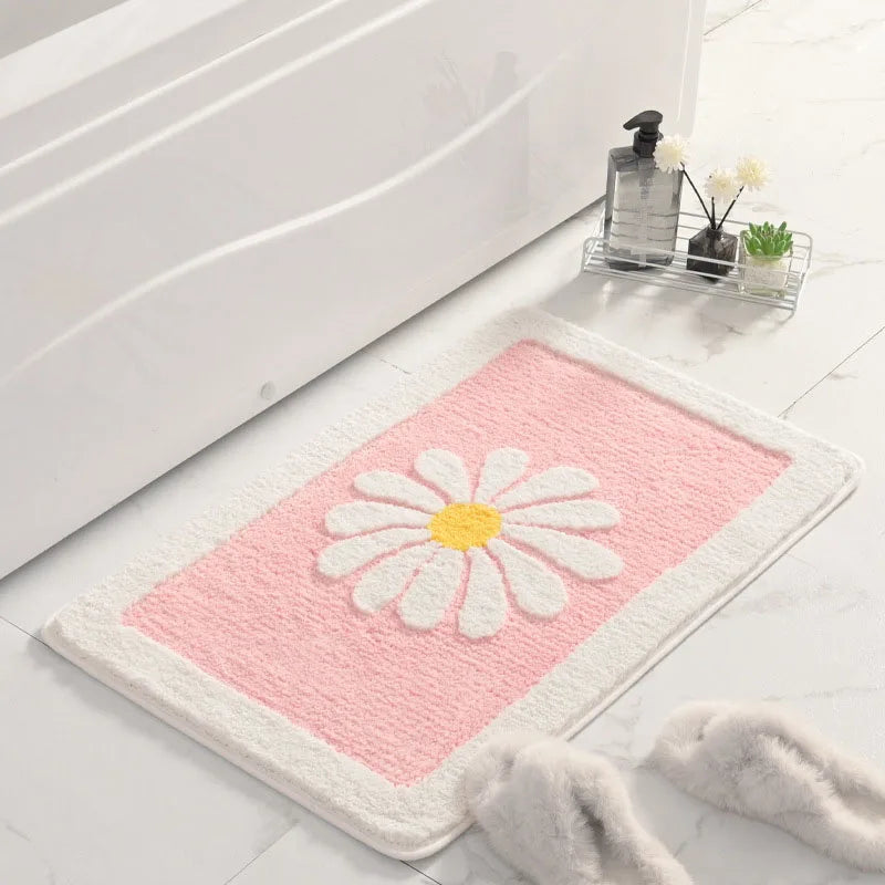 Daisy Flower Bath Mat Soft