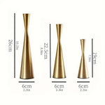 2/3pcs Gold Metal Taper Candle Holder
