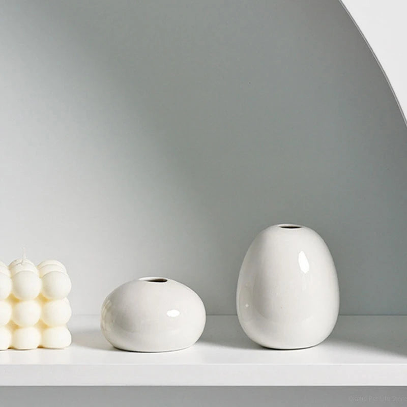 Ceramic White Mini Flower Vase