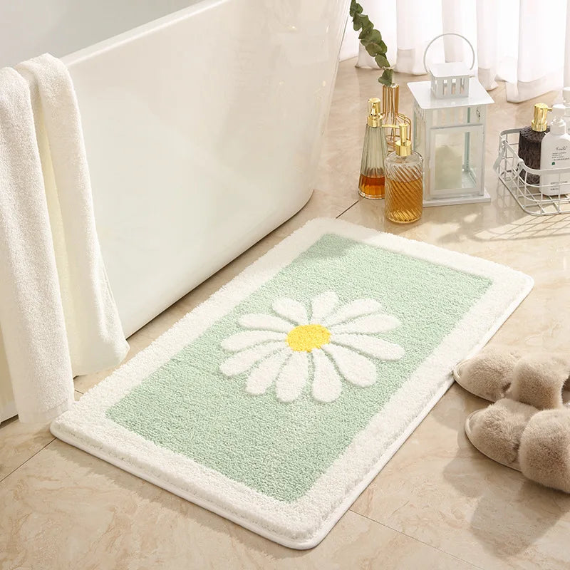 Daisy Flower Bath Mat Soft