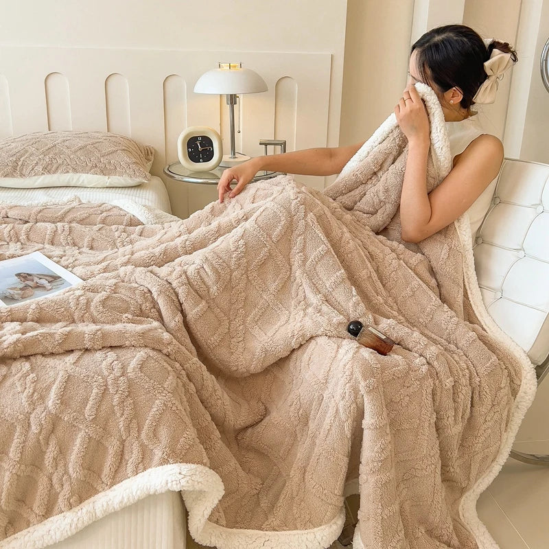 Sherpa Fleece Pattern Throw Blanket