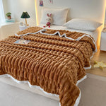 Stripped Sherpa Fleece Blanket
