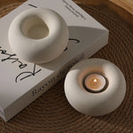 Round Stone Shaped Ceramic Candle Holder