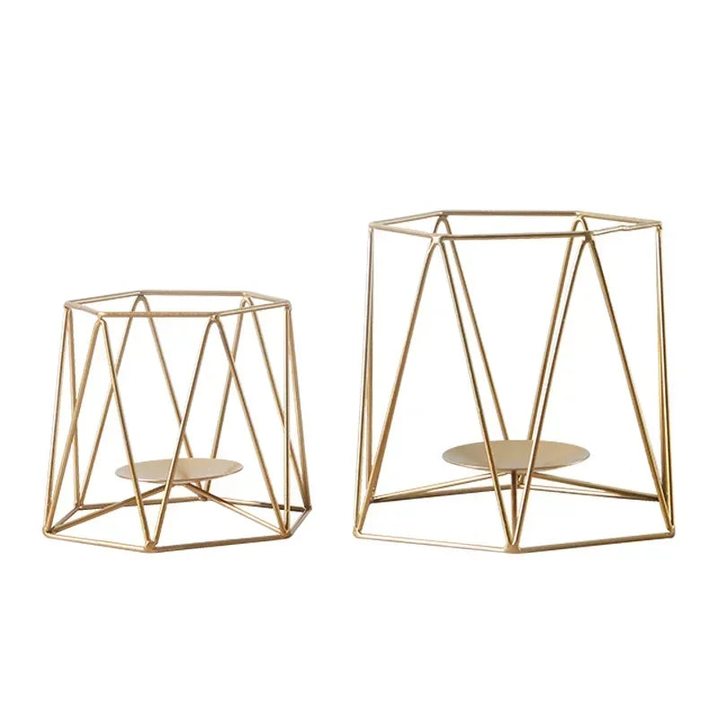 Geometric Iron Candle Holder