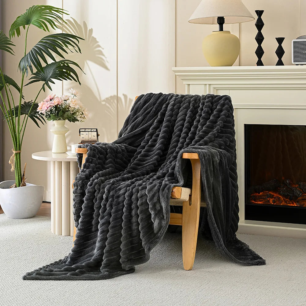 Luxury Solid Color Velvet Flannel Throw Blanket