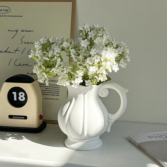 White Ceramic Pitcher Vase