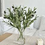 45cm 4-Fork Artificial Fruit Olive Leaf Branch