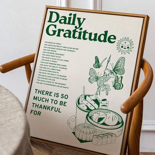 Daily Gratitude Wall Print