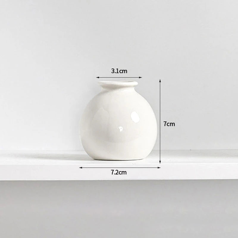 Ceramic White Mini Flower Vase