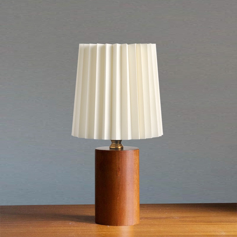 Nordic Wooden Pleated Table Lamp