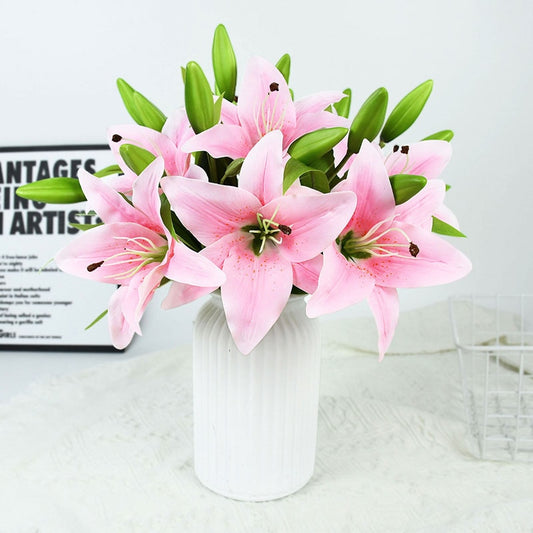 5Pcs Artificial Lily Flowers