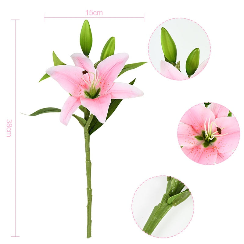 5Pcs Artificial Lily Flowers